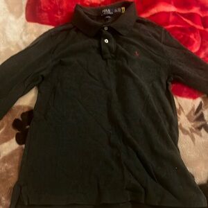 Boys Charcoal Polo by Ralph Lauren LG long sleeve shirt